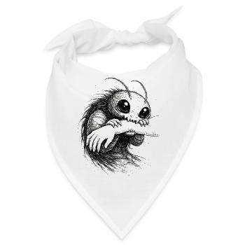 Creepy Cute Kreatur Illustration Dunkle Indie Art - Bandana - Weiß - Vorne