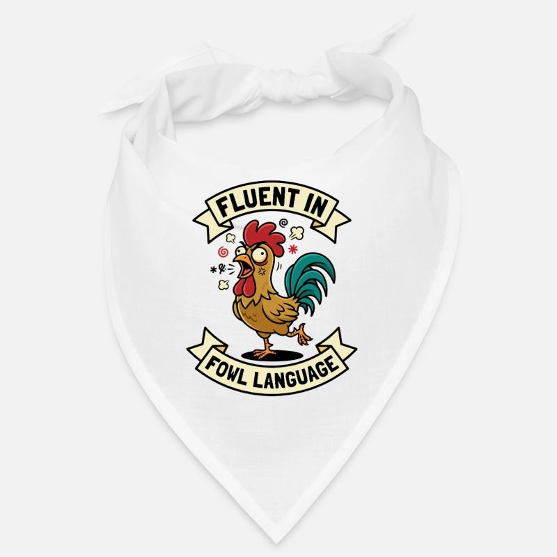 Fluent in Fowl Language Rooster Humor Funny Bandana
