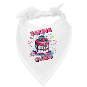 Backen Backkönigin Backfee Bäckerin Torte Kuchen - Bandana - Weiß - Vorne