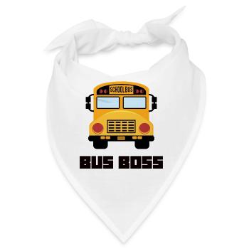 Yellow School Bus Driver Lover Kid Retro Badge - Bandana - Weiß - Vorne