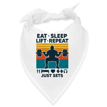 Gym Life Lifter, Eat Sleep Lift Fitness - Bandana - Weiß - Vorne