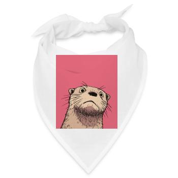Urteilende Otter-Illustration – Lustige Tierkunst D - Bandana - Weiß - Vorne
