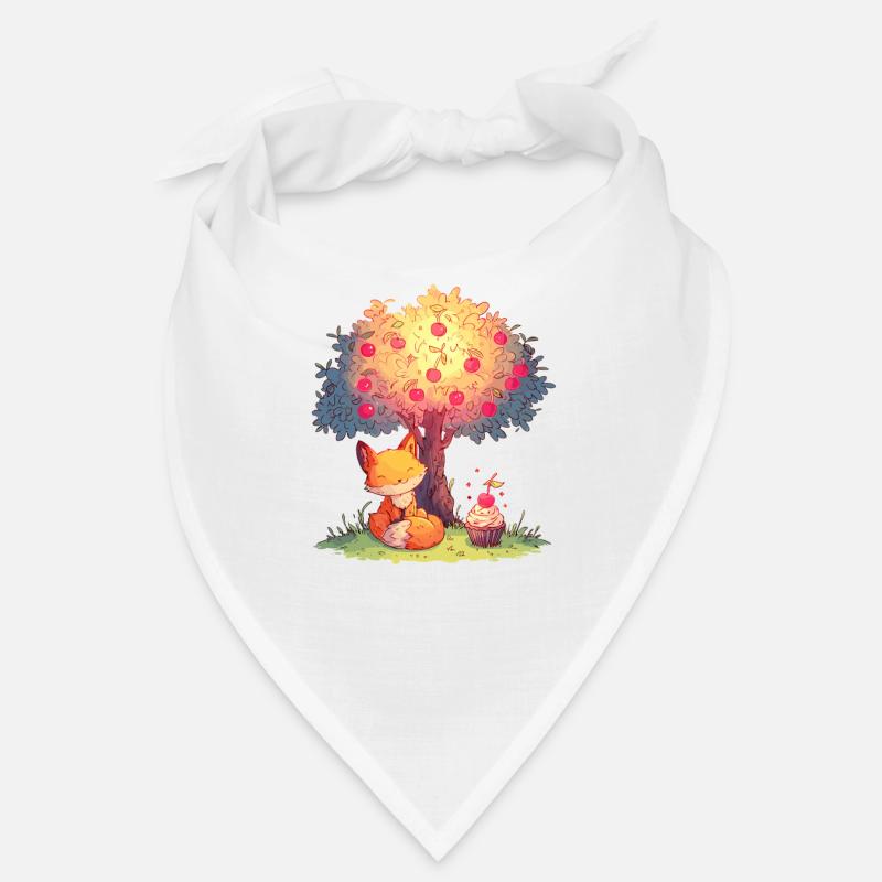 Fox on the apple tree with cupcake Bandana