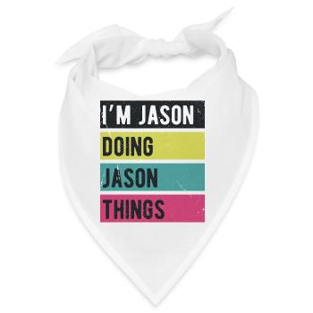 I’m Jason Doing Jason Things Retro Colors - Bandana - Weiß - Vorne