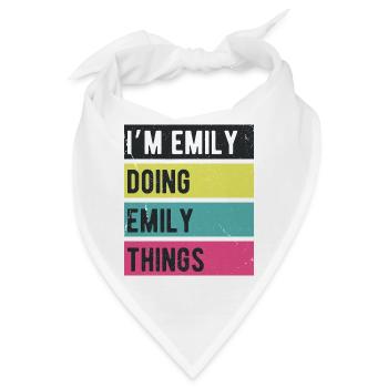 Ich bin Emily Mache Emily Dinge Retrofarben - Bandana - Weiß - Vorne