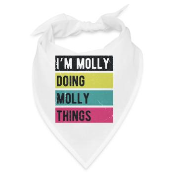 Ich bin Molly, die Molly-Dinge in Retro-Farben macht - Bandana - Weiß - Vorne