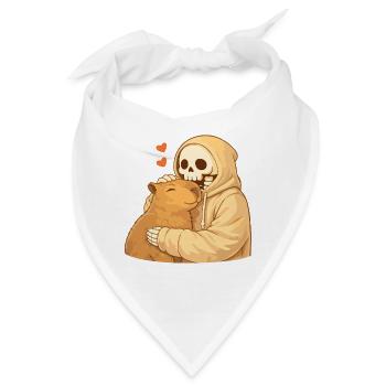 Cozy Skelett mit Capybara – Geborgenheit - Bandana - Weiß - Vorne