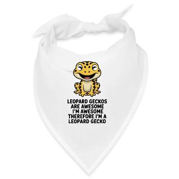 Leopardgecko-Cartoon - Bandana - Weiß - Vorne