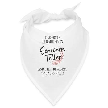 Senioren Teller – Lustiger Spruch für Senioren - Bandana - Weiß - Vorne
