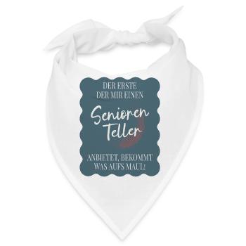 Senioren Teller – Lustiger Spruch für Senioren - Bandana - Weiß - Vorne