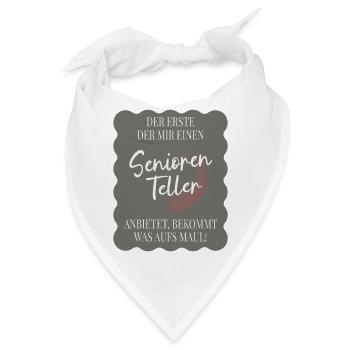 Senioren Teller – Lustiger Spruch für Senioren - Bandana - Weiß - Vorne