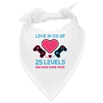Love in Coop Gamerpaar, 25 Levels keine Pause Herz - Bandana - Weiß - Vorne