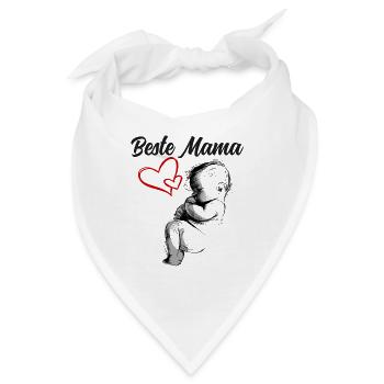 Beste Mama - Bandana - Weiß - Vorne