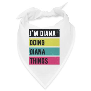 Ich bin Diana und mache Diana-Dinge in Retro-Farben - Bandana - Weiß - Vorne