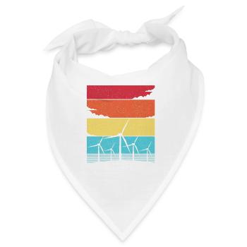 Windenergie Windkraft Windrad - Bandana - Weiß - Vorne