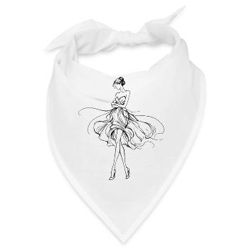 Silhouette in einem fließenden Kleid - Bandana - Weiß - Vorne