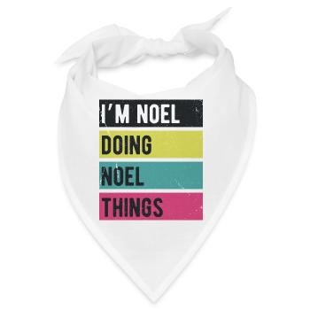 Ich bin Noel und mache Noel-Dinge Retro-Farben - Bandana - Weiß - Vorne