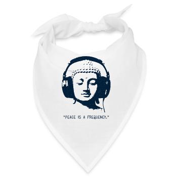 Buddha - Peace is a Frequency - Bandana - Weiß - Vorne