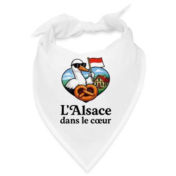 Elsass im Herzen Storchbrezel - Bandana - Weiß - Vorne