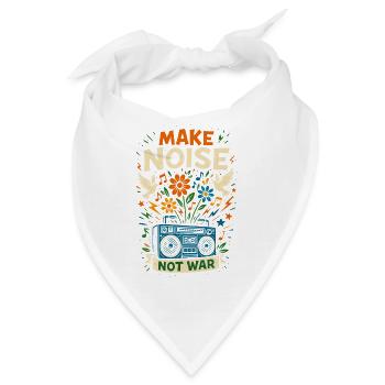 Make noise not war, peace musik - Bandana - Weiß - Vorne