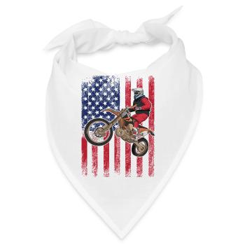 Dirt Biking USA-Flagge - Bandana - Weiß - Vorne
