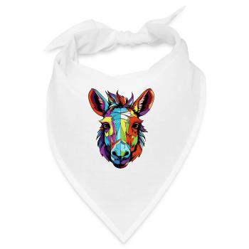 Esel Tier Kopf - Bandana - Weiß - Vorne
