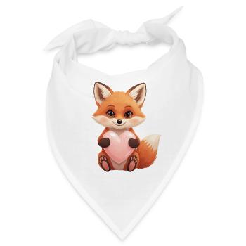 Süßer Fuchs mit Herz - Bandana - Weiß - Vorne