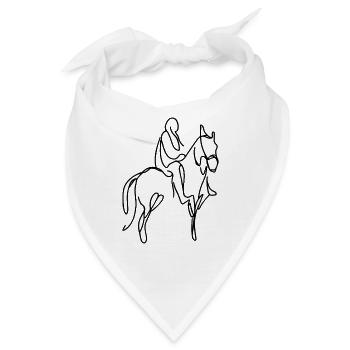 Reiter Zeichnung - Bandana - Weiß - Vorne