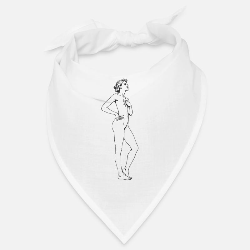 Dessin élégant de nus silhouette féminine Bandana