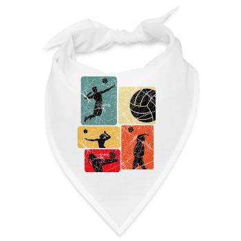 Volleyball Silhouetten Farbblöcke - Bandana - Weiß - Vorne