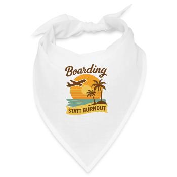 Boarding statt Burnout, Tropischer Sonnenuntergang - Bandana - Weiß - Vorne