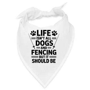 Fechten Sprüche Hunde Lustiges Fechten Geschenk - Bandana - Weiß - Vorne