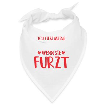 Ich liebe meine Schwester Furzt Furzen Pupsen - Bandana - Weiß - Vorne