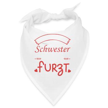 Ich liebe meine Schwester Furzt Furzen Pupsen - Bandana - Weiß - Vorne