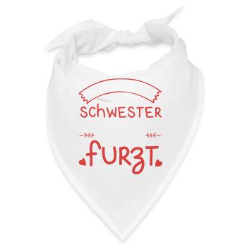 Ich liebe meine Schwester Furzt Furzen Pupsen - Bandana - Weiß - Vorne