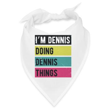 Ich bin Dennis und mache Dennis Things Retro Colors - Bandana - Weiß - Vorne