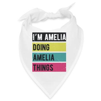 Ich bin Amelia und mache Amelia Things Retro Colors - Bandana - Weiß - Vorne