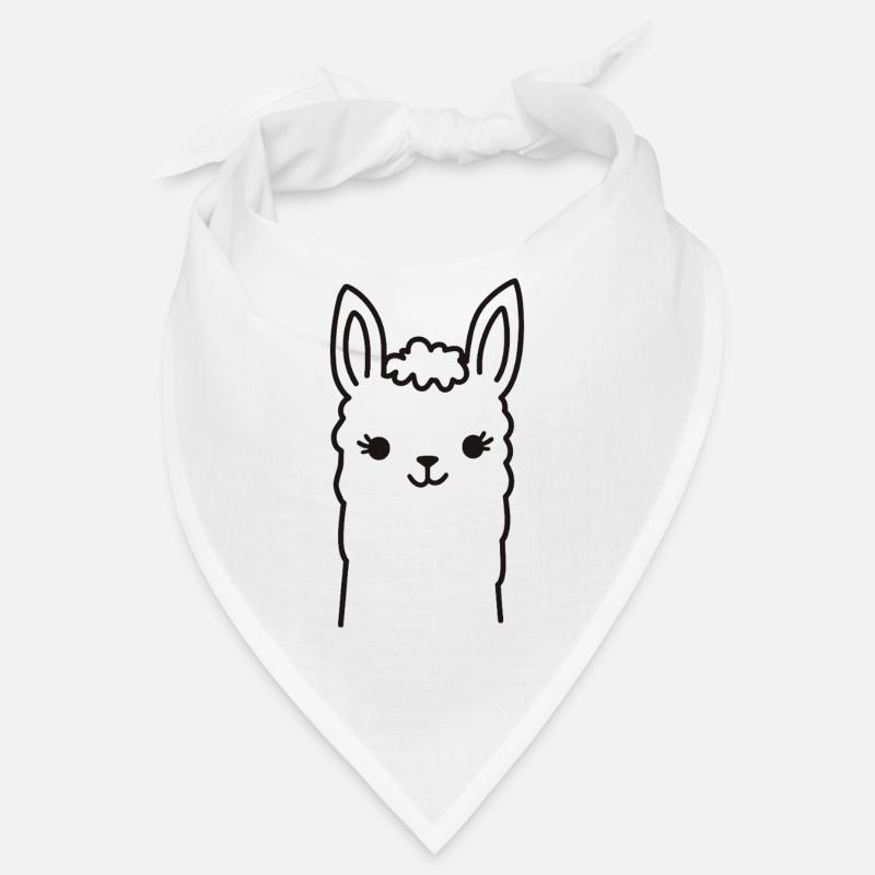 Cute Alpaca Llama Head Line Art Bandana