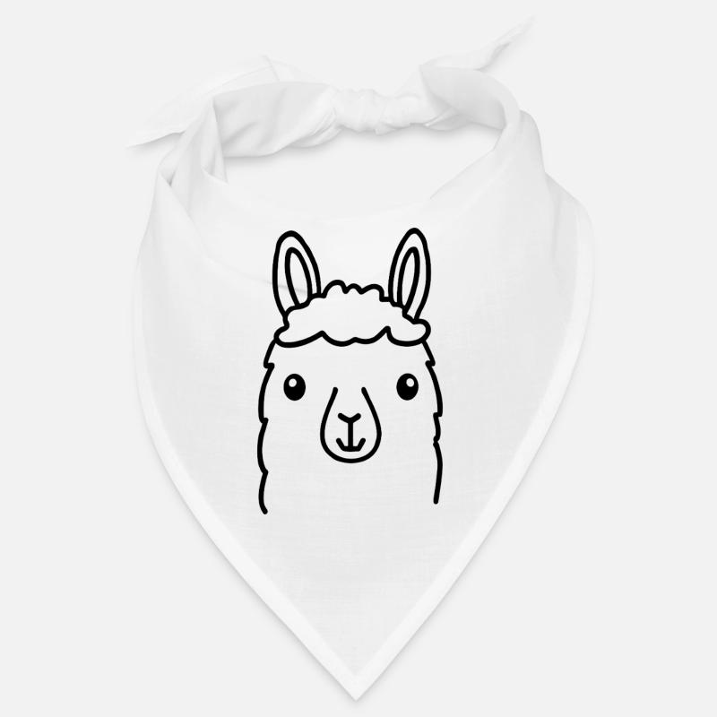 Cute Alpaca Llama Head Line Art Bandana