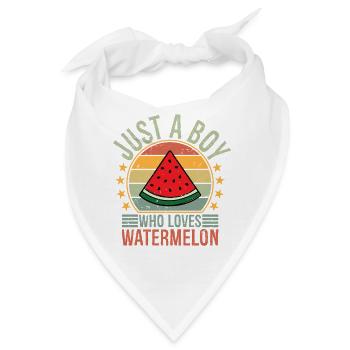 Just a Boy Who Loves Watermelon - Bandana - Weiß - Vorne