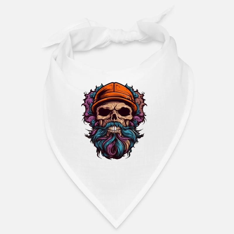 Totenkopf mit Bart Bandana