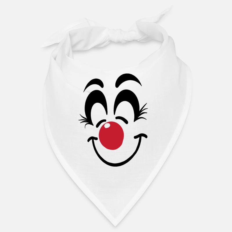 Carnaval du visage de clown joyeux Carnaval Carnaval - Bandana - blanc