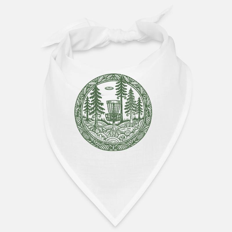 Forest Disc Golf Basket Flying Disc Course Scene Bandana