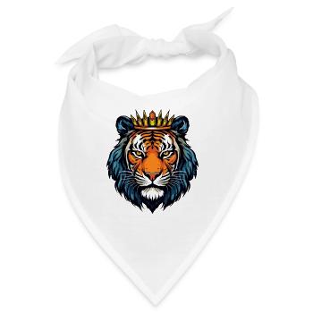 Königlicher Tigerkopf mit Krone - Bandana - Weiß - Vorne