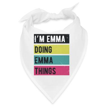 Ich bin Emma und mache Emma Things Retrofarben - Bandana - Weiß - Vorne