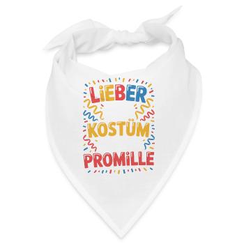 Lieber 0% Kostüm als 0 Promille Saufen Karneval - Bandana - Weiß - Vorne