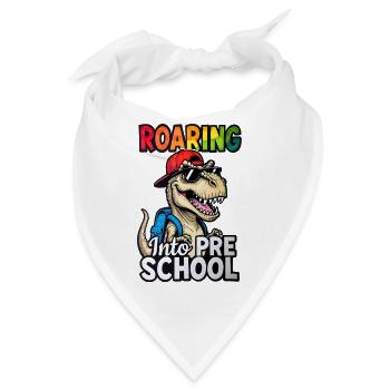 Brüllen in den Vorschul-Dinosaurier zurück zur Schule - Bandana - Weiß - Vorne