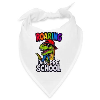 Brüllen in den Vorschul-Dinosaurier zurück zur Schule - Bandana - Weiß - Vorne