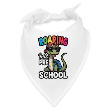 Brüllen in den Vorschul-Dinosaurier zurück zur Schule - Bandana - Weiß - Vorne