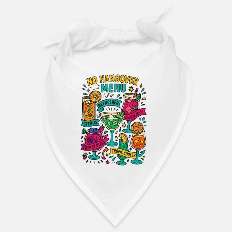 No Hangover Menu, Mocktail Card Bandana